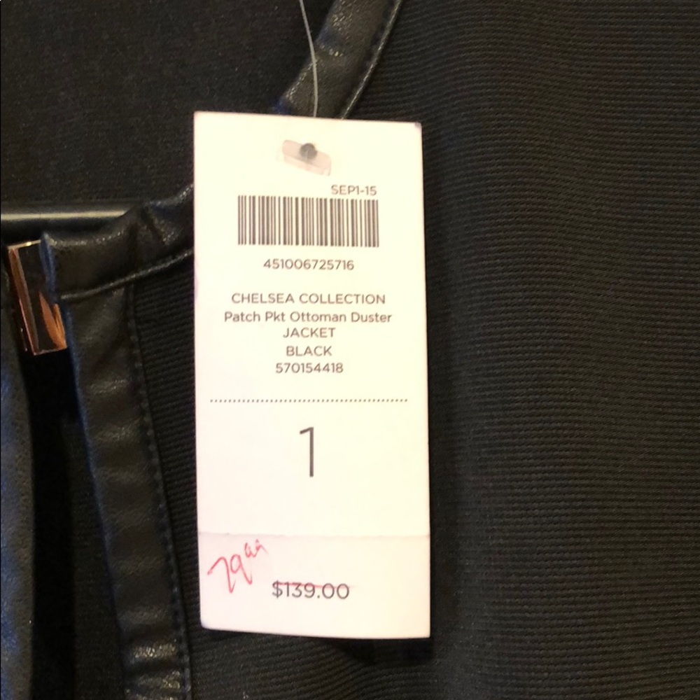 NWT! {Chico’s}-Size 1- Black Ottoman Duster Jacket - Picture 4 of 8